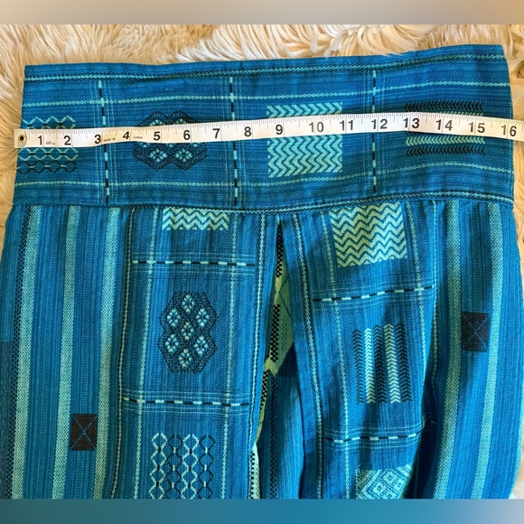 Cropped cotton palazzo pant in beautiful woven fabric Elastic Back L Adorable - Picture 6 of 7